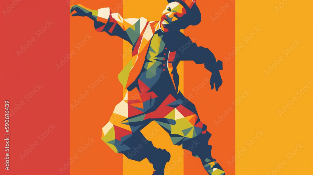 dancing red buffoon with flute dancing red buffoon with flute