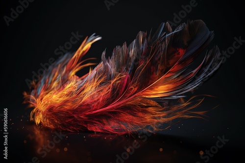 As a phoenix feather, realistic, Generative AI