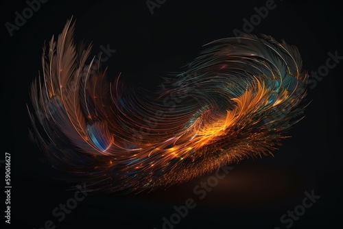 As a phoenix feather, realistic, Generative AI
