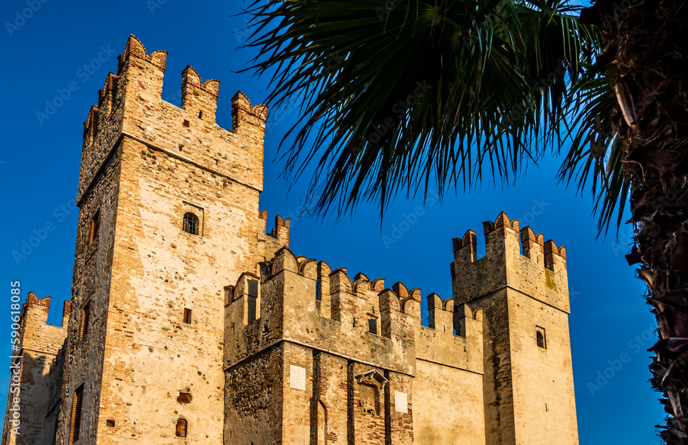 famous fortress of Sirmione at the lago di garda