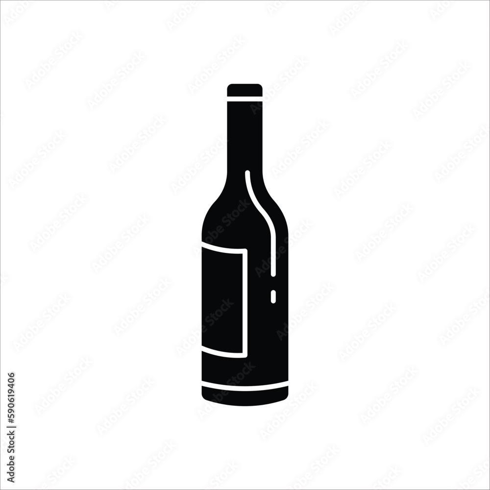 Wine bottle vector icon. Alcohol icon. Alhocol flat sign design. Wine and glass symbol pictogram. UX UI icon Wine bottle vector icon. Alcohol icon. Alhocol flat sign design. Wine and glass symbol pictogram. UX UI icon