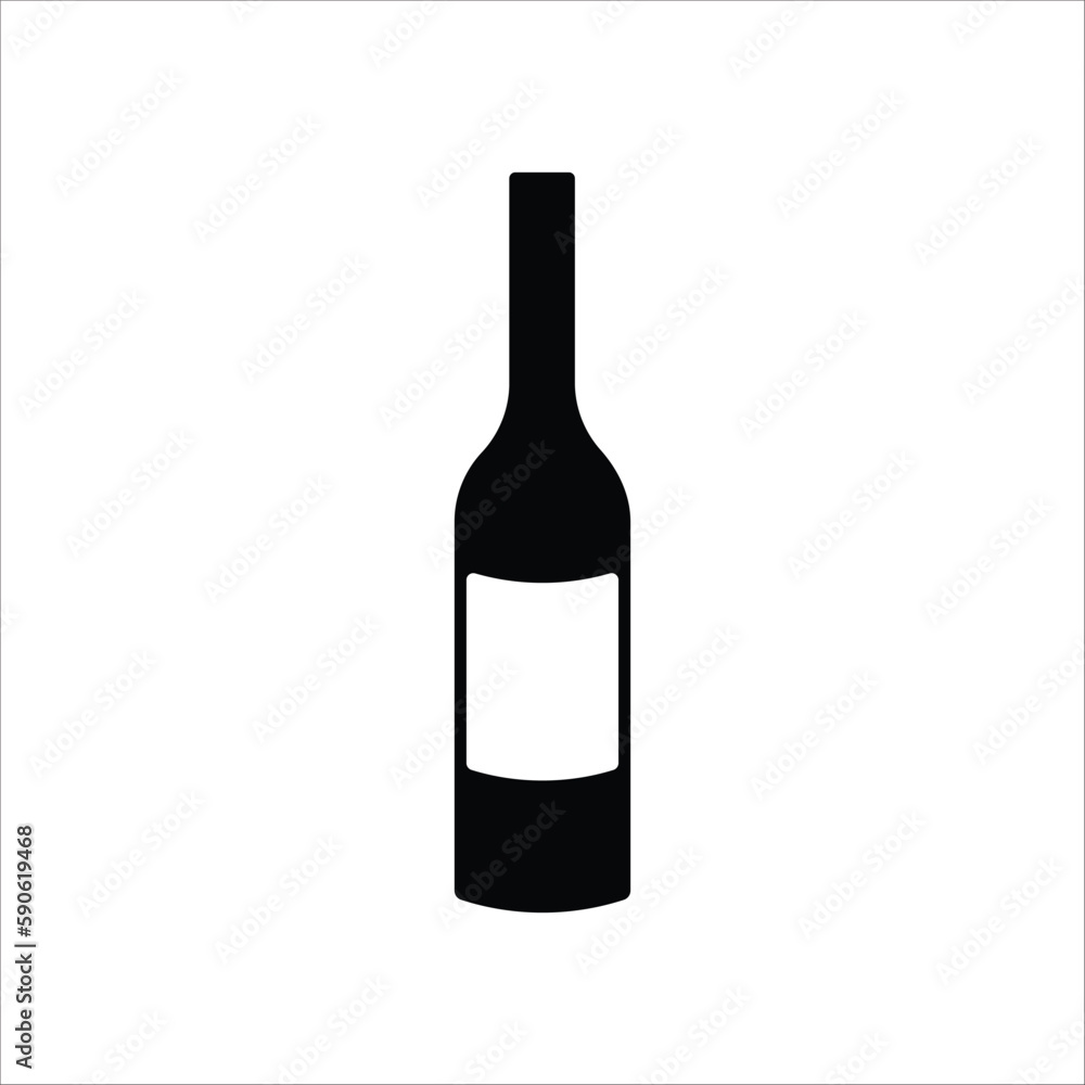 Wine bottle vector icon. Alcohol icon. Alhocol flat sign design. Wine and glass symbol pictogram. UX UI icon Wine bottle vector icon. Alcohol icon. Alhocol flat sign design. Wine and glass symbol pictogram. UX UI icon