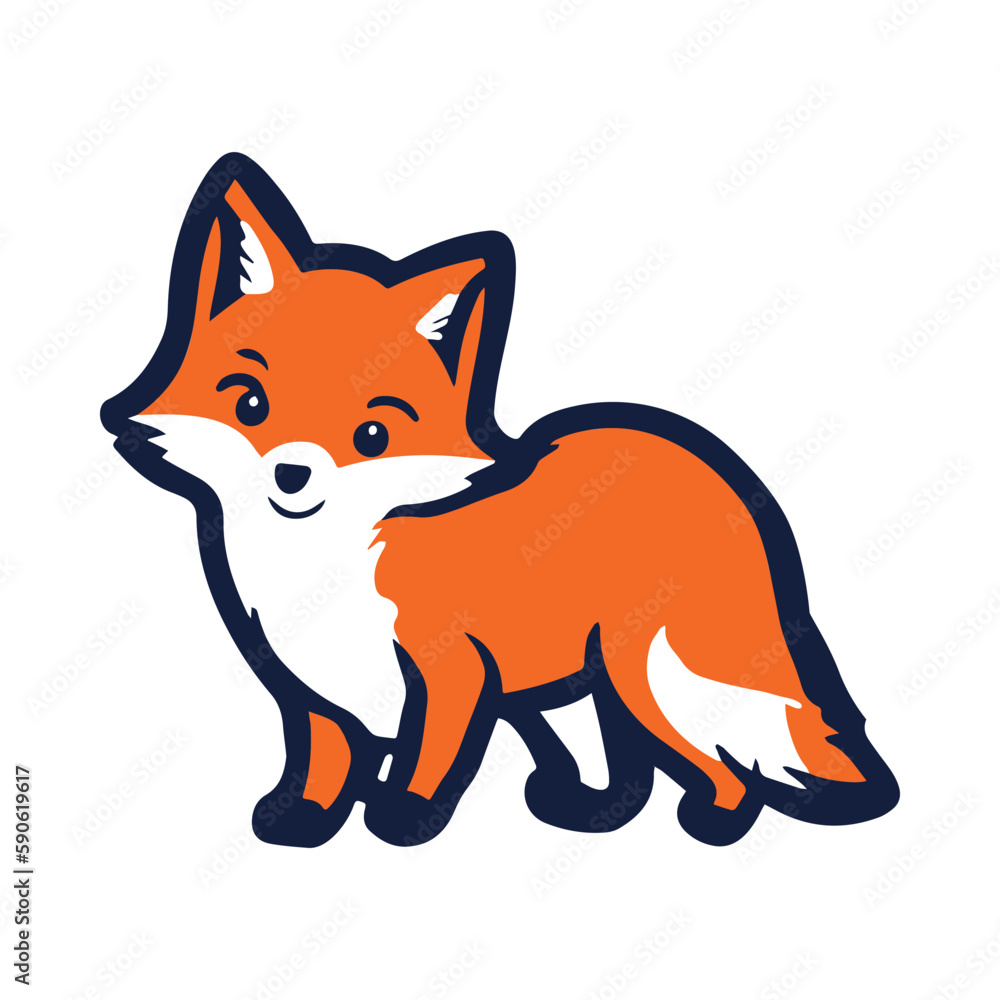 Fototapeta premium Fox Sticker Illustration