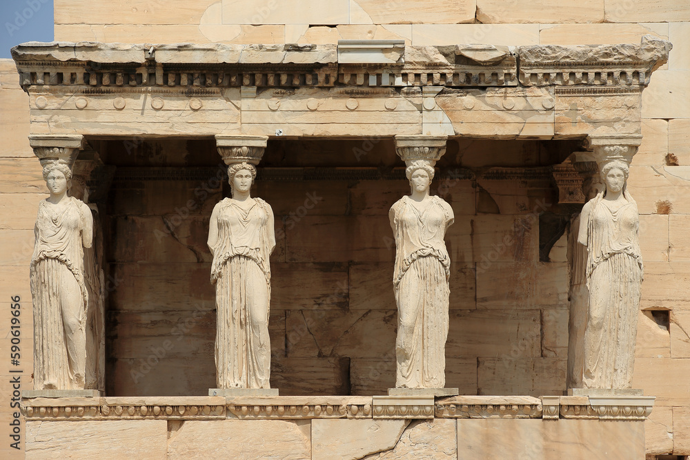 Erechtheion temple on the Acropolis of Athens.