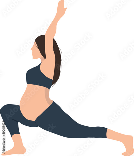 pregnant girl woman doing exercises with