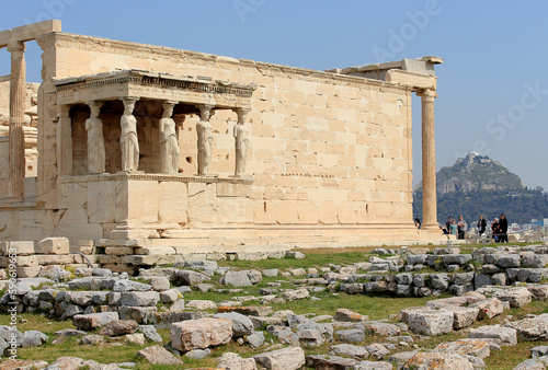 Erechtheion temple on the Acropolis of Athens.