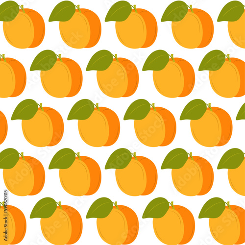 Apricot pattern. Seamless background of bright apricots for textile, print, paper.