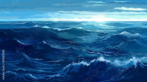 Blue Ocean concept background Generative AI