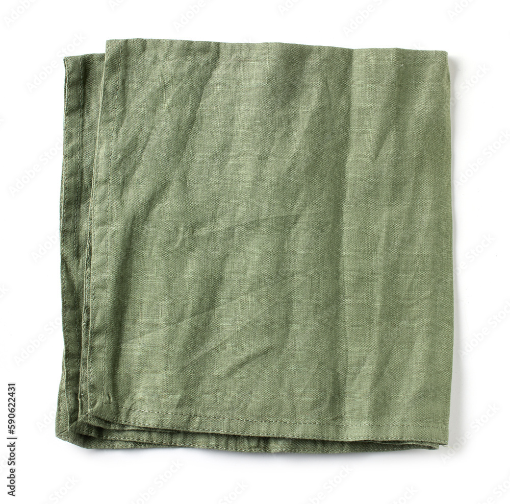 green folded cotton napkin green folded cotton napkin