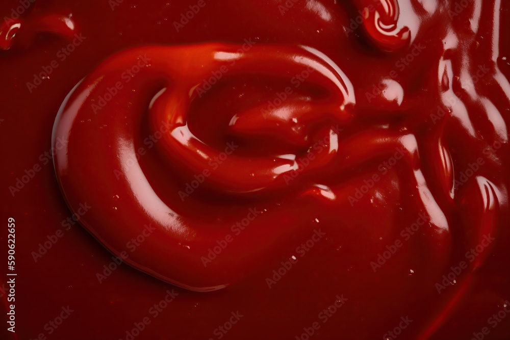 Ketchup texture. Tomato sauce background. Generative AI Ketchup texture. Tomato sauce background. Generative AI