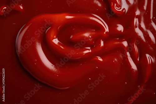 Ketchup texture. Tomato sauce background. Generative AI