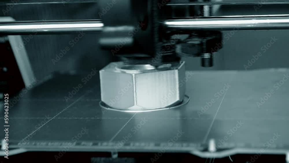 3D printer. Working 3d printer close-up. 3d printer printing object from molten plastic. Printing prototype. New modern printing technology on 3D printer. Additive progressive technologies. FDM 3D printer. Working 3d printer close-up. 3d printer printing object from molten plastic. Printing prototype. New modern printing technology on 3D printer. Additive progressive technologies. FDM