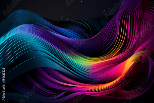 Abstract background wave shape. Trendy holographic gradient shapes.