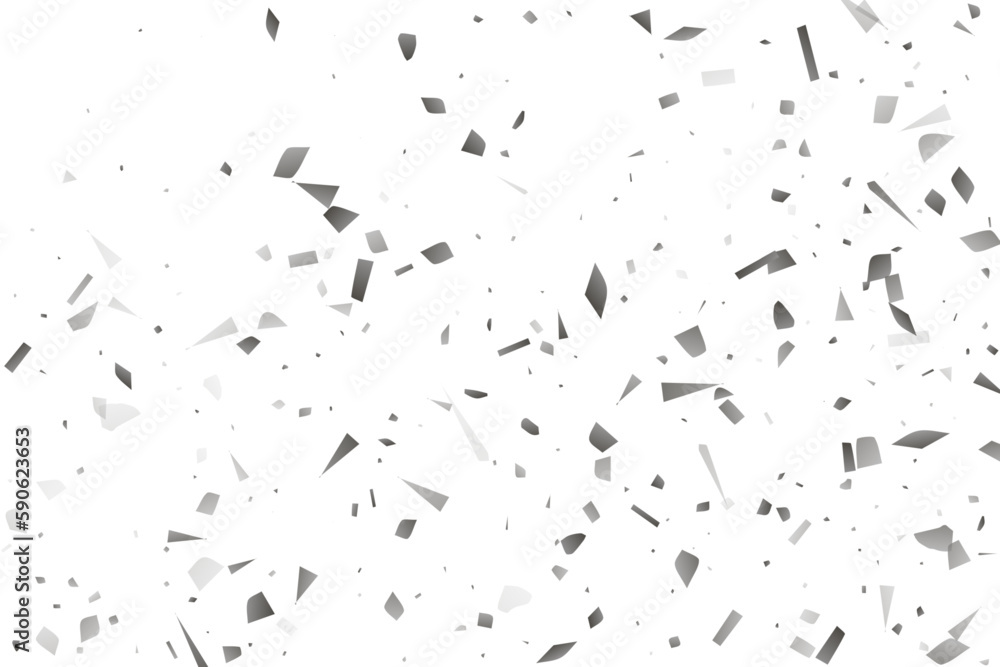 Silver glitter confetti on a white background. Decorative element. Silver glitter confetti on a white background. Decorative element.