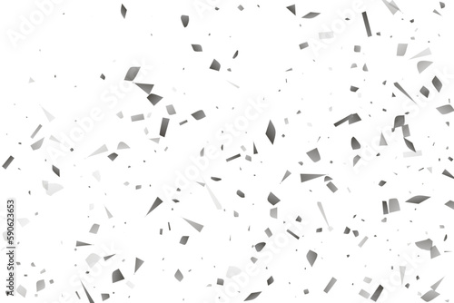 Silver glitter confetti on a white background. Decorative element.