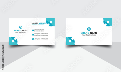 Professional visiting card design. Flat business card vector design.  Business card layout with modern design. Unique business card design. Double sided business card design. Clean advertising design.