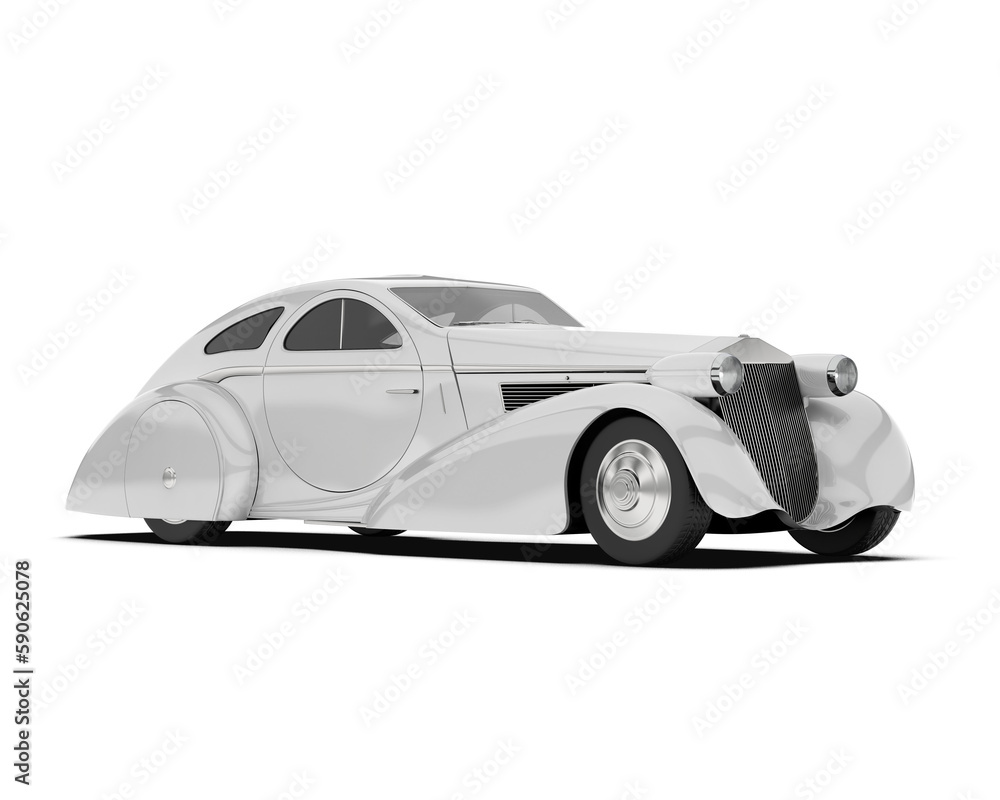 White luxury car isolated on transparent background. 3d rendering - illustration White luxury car isolated on transparent background. 3d rendering - illustration