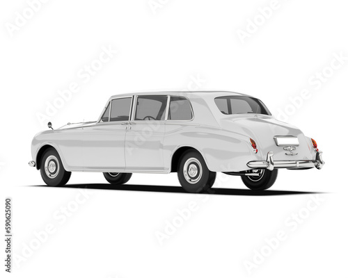 White luxury car isolated on transparent background. 3d rendering - illustration © Elena