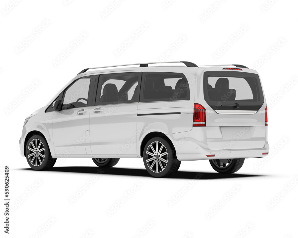 White modern car isolated on transparent background. 3d rendering - illustration White modern car isolated on transparent background. 3d rendering - illustration