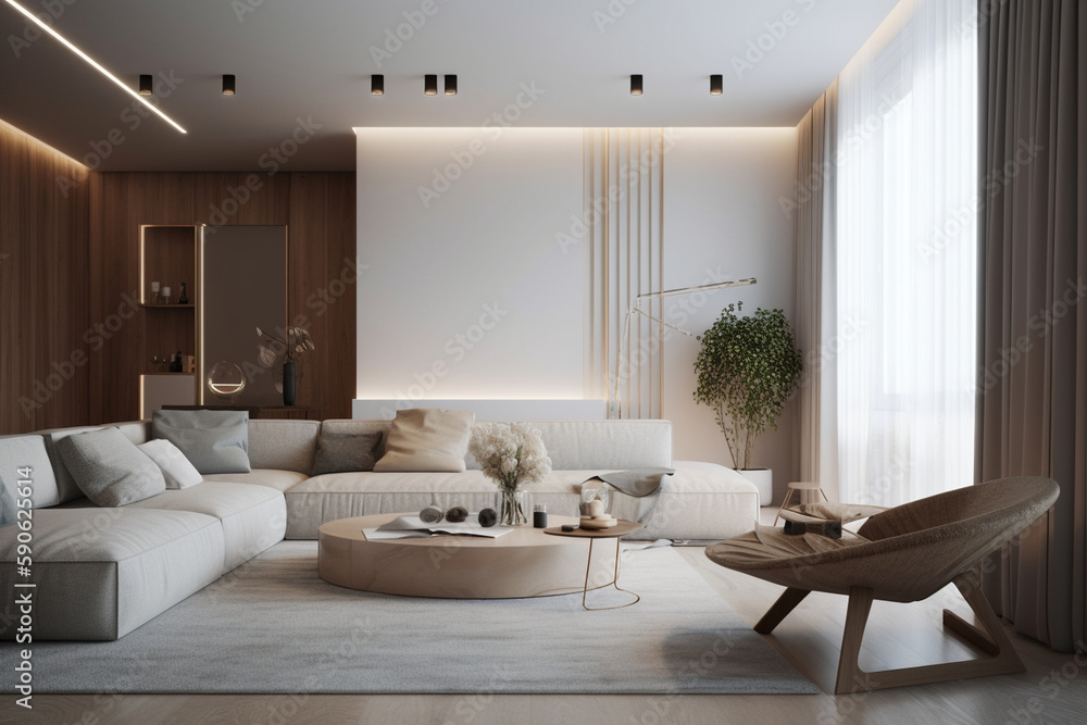 interior design of a modern light living room with furniture
created using generative Al tools interior design of a modern light living room with furniture
created using generative Al tools