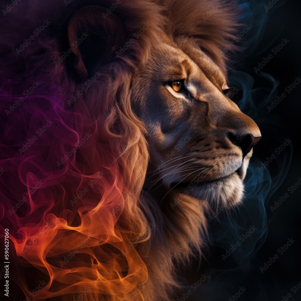 Naklejka premium Abstract Lion