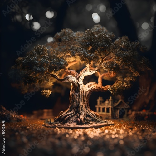 bonzai tree in the dark / tree of life photo