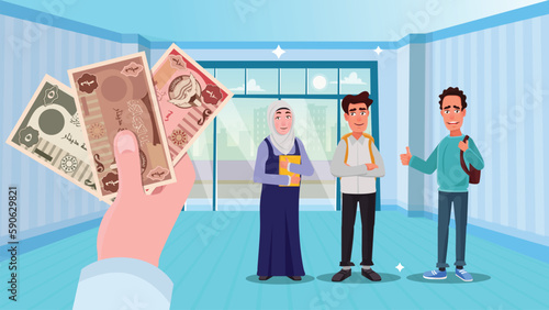 Granting tuition fees - school fees - State of Kuwait - Kuwait Dinar  