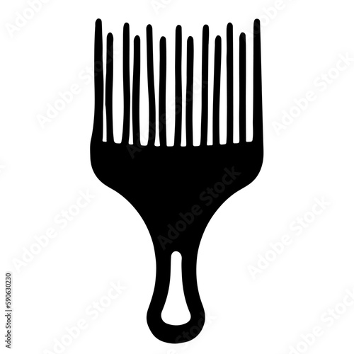 Afro comb hairstyling