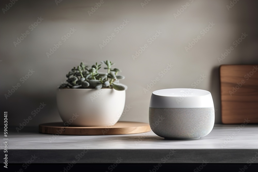 smart home speaker in modern interior smart home speaker in modern interior