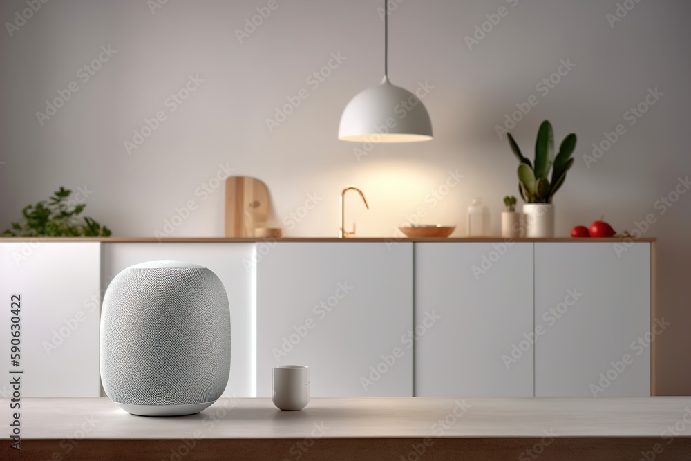 smart home speaker in modern interior smart home speaker in modern interior