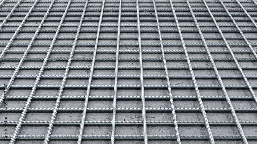 Reinforcing bond on wet concrete. 3d rendering Reinforcing bond on wet concrete. 3d rendering