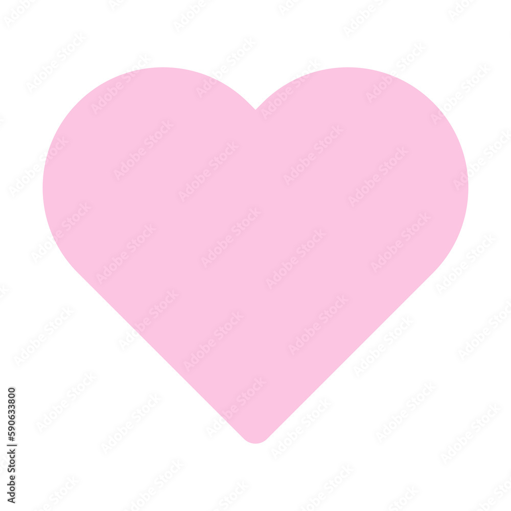 Light pink heart on white square background 