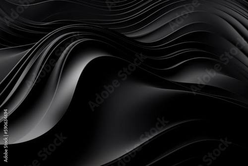 Wavy Black Textured Metallic 3D Background