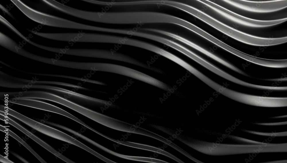 Wavy Black Textured Metallic 3D Background Wavy Black Textured Metallic 3D Background