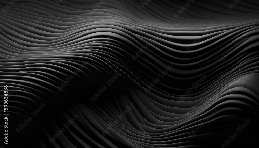 Wavy Black Textured Metallic 3D Background