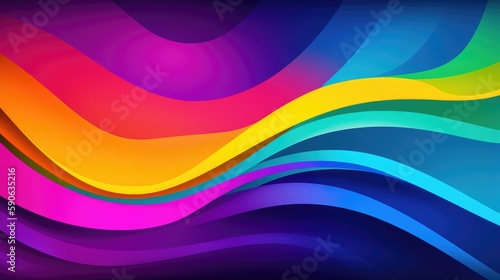 Modern background of rainbow gradients and curves with fluid  liquid motion with generative ai