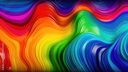 Modern background of rainbow gradients and curves with fluid  liquid motion with generative ai