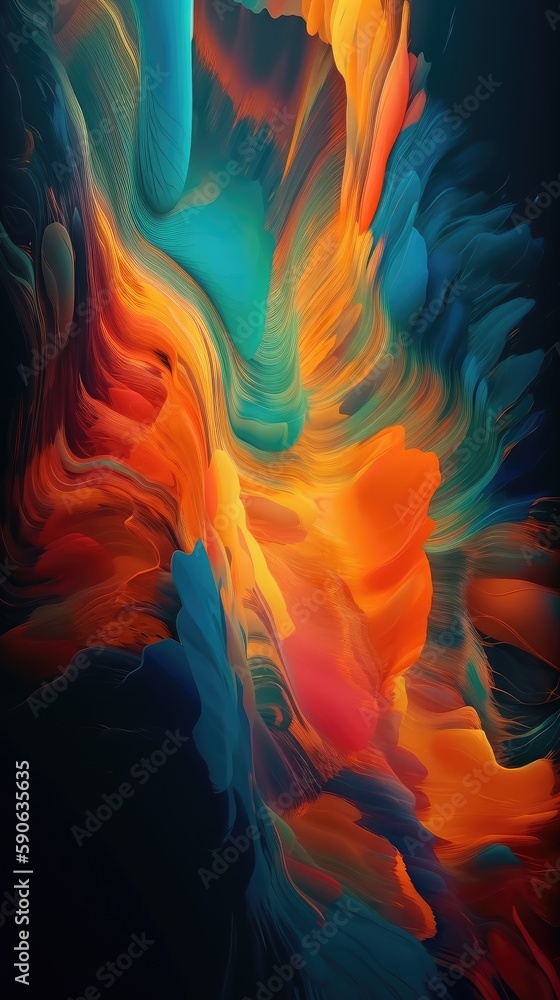 Obraz premium Modern background of rainbow gradients and curves with fluid, liquid motion with generative ai