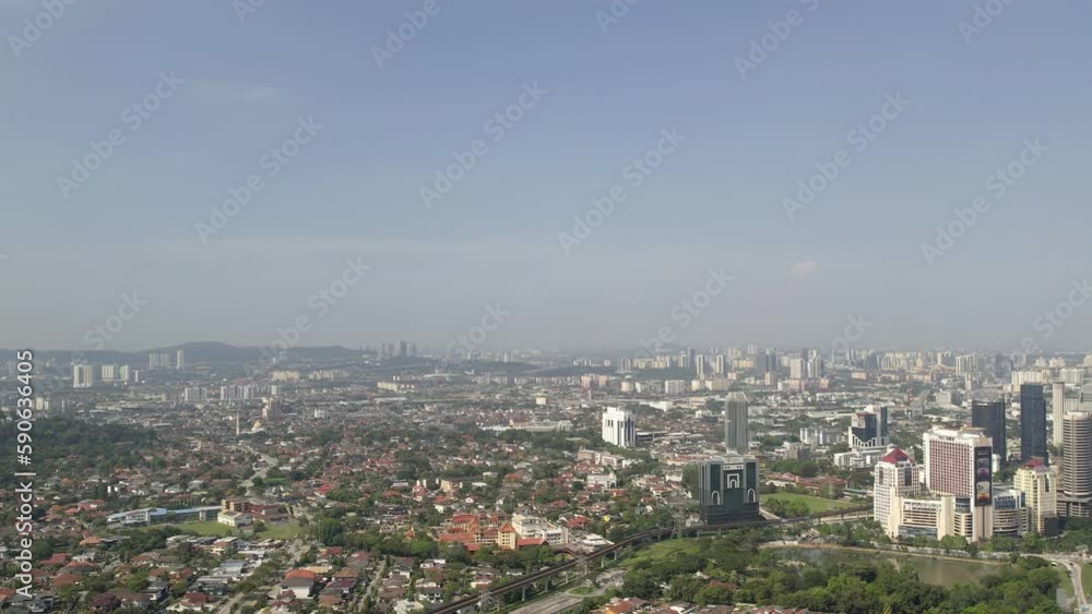 Aerial cinematic view of the Petaling Jaya in Selangor, Malaysia. Moving forward. Aerial cinematic view of the Petaling Jaya in Selangor, Malaysia. Moving forward.