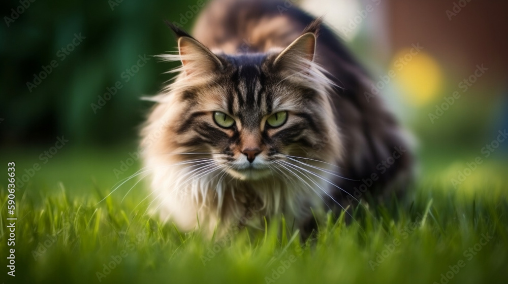 A cute adorable cat enjoys a beautiful day. A cute adorable cat enjoys a beautiful day.