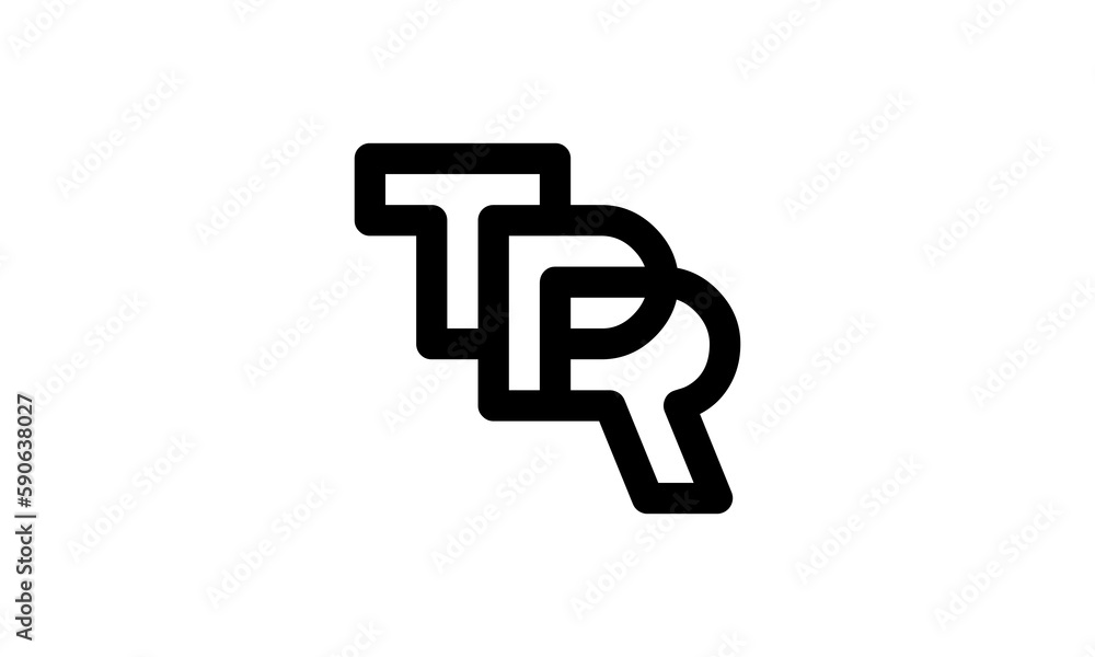 T P R initial outline logo - obrazy, fototapety, plakaty 