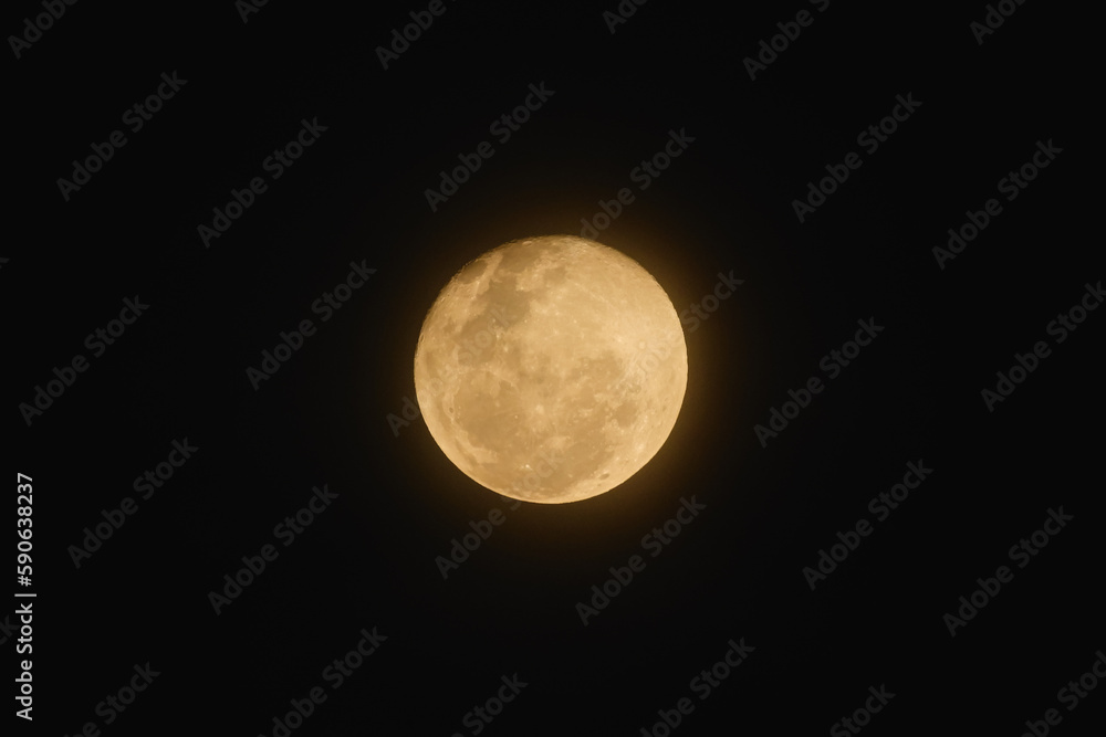 Fototapeta premium the shape of the moon on the 16th of Ramadan 1444 Hijri