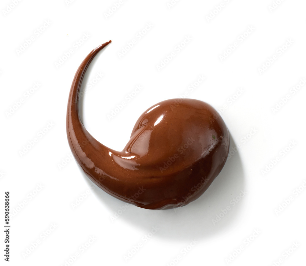 Obraz premium melted chocolate on white background