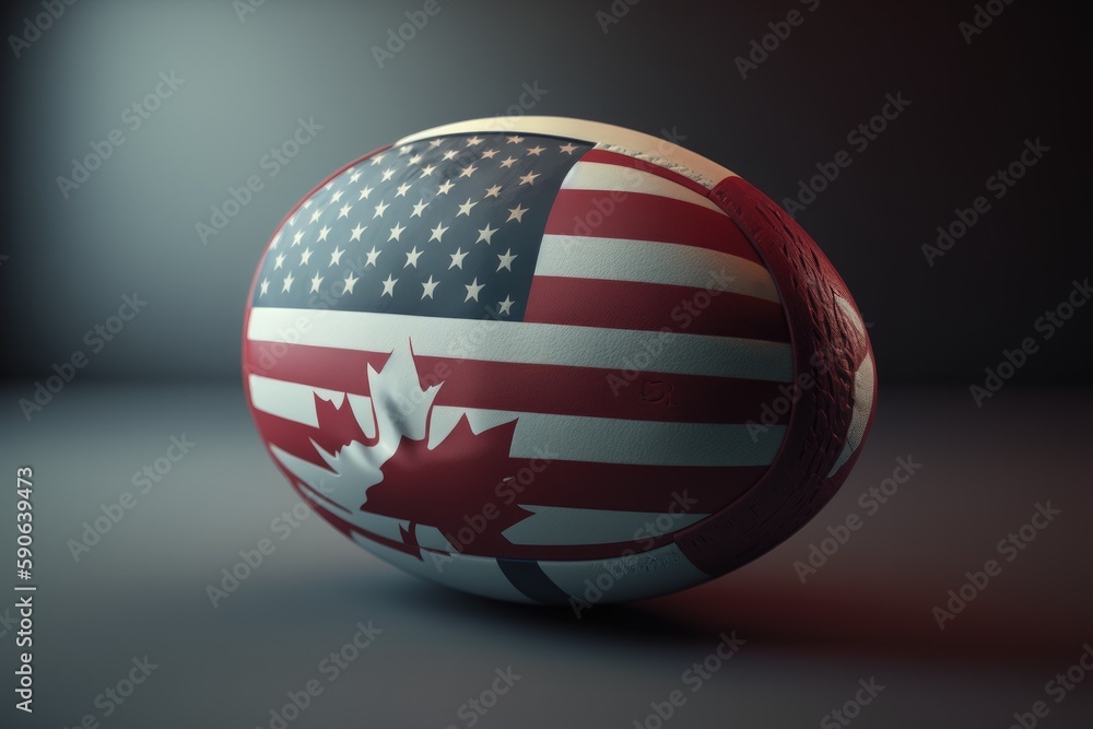 USA and Canada friendship. This image features the American and Canadian flags side by side, symbolizing support and unity between the two countries.  Generative AI.
