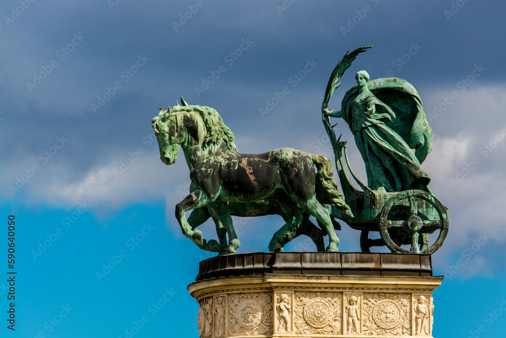 Statue of the Heroes Square in the centre of Budapest Statue of the Heroes Square in the centre of Budapest
