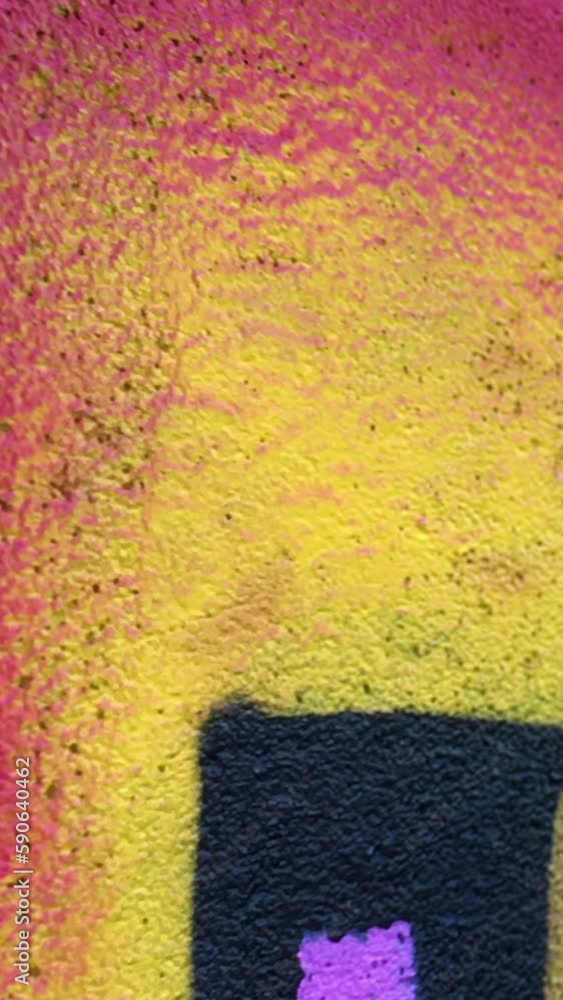 Colorful grunge wall dolly shot vertical video Colorful grunge wall dolly shot vertical video