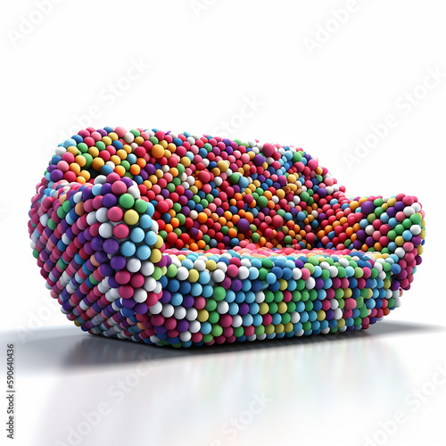Colorful 3D Sphere render of a sofa