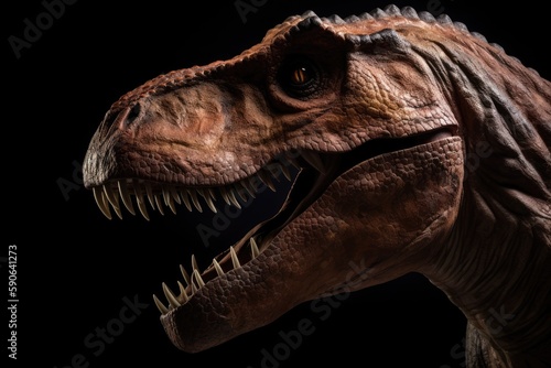 T-rex, tyrannosaurus rex dinosaur portrait. Generative AI. © Let's-Get-Creative