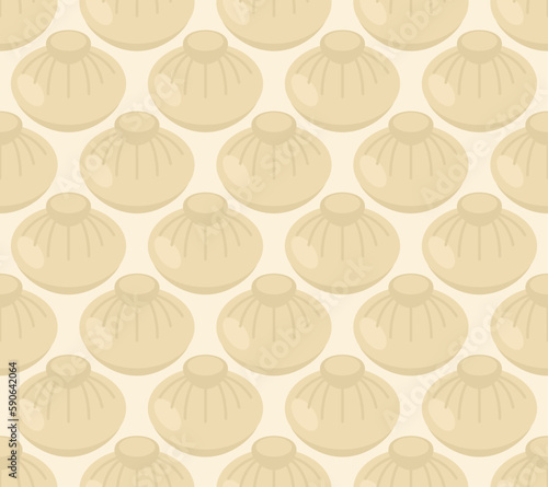 Chinese dumplings pattern seamless. Food Vector texture