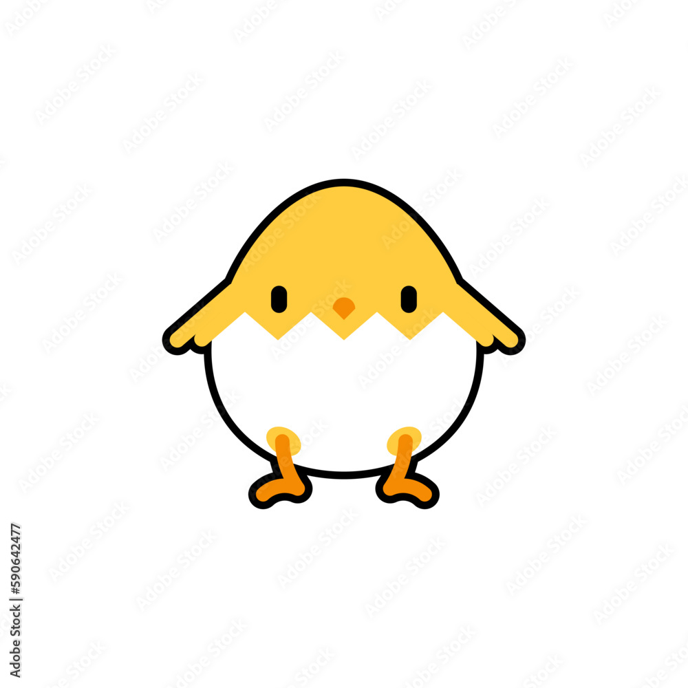 Chicken cartoon cute isolated. Little chicken Vector illustration Chicken cartoon cute isolated. Little chicken Vector illustration